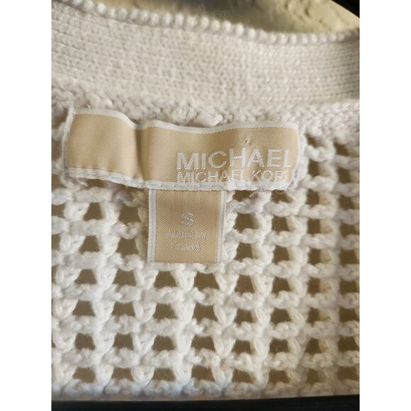Michael Kores Women's Crochet Thick Lace Up Sweater- Sm - Picture 7 of 8